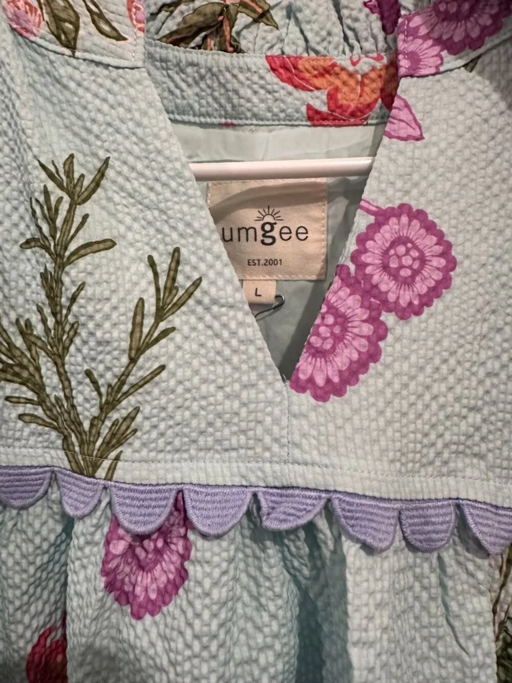 NWT Umgee Multi-Flower Print V-Neck Babydoll Dress - Picture 2 of 2